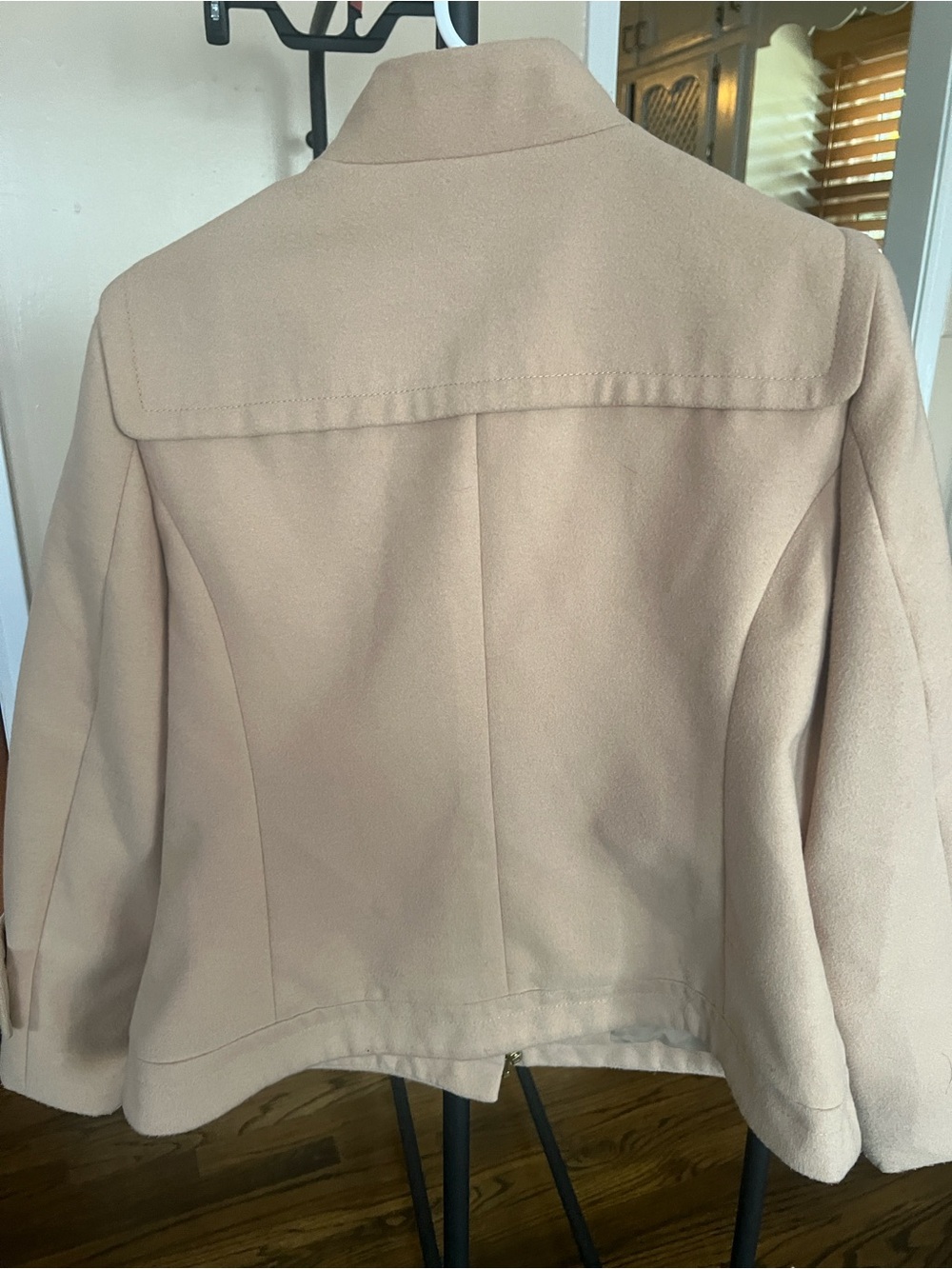Chico's Light Beige Pea Coat - Soft Tailored Short Jacket